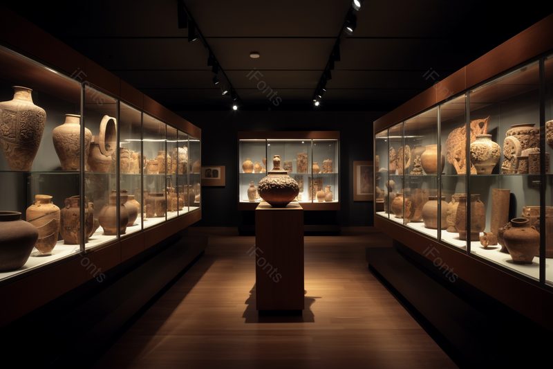 博物展览馆的古董陶瓷出土文物展示,高清,摄影图,摄影图片,图片大全,摄影图免费下载